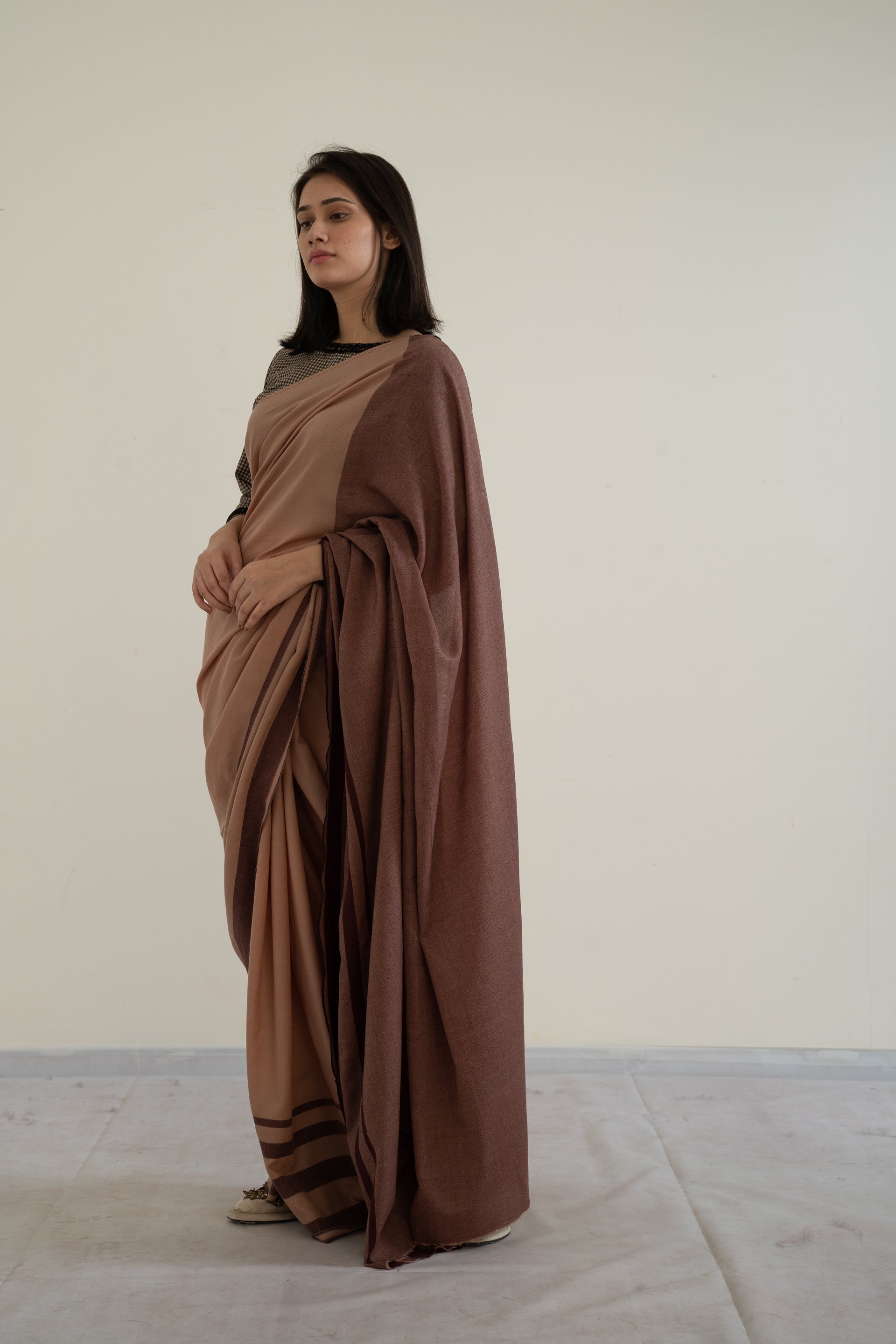 WOOLEN SAREE WITH STRIPES
