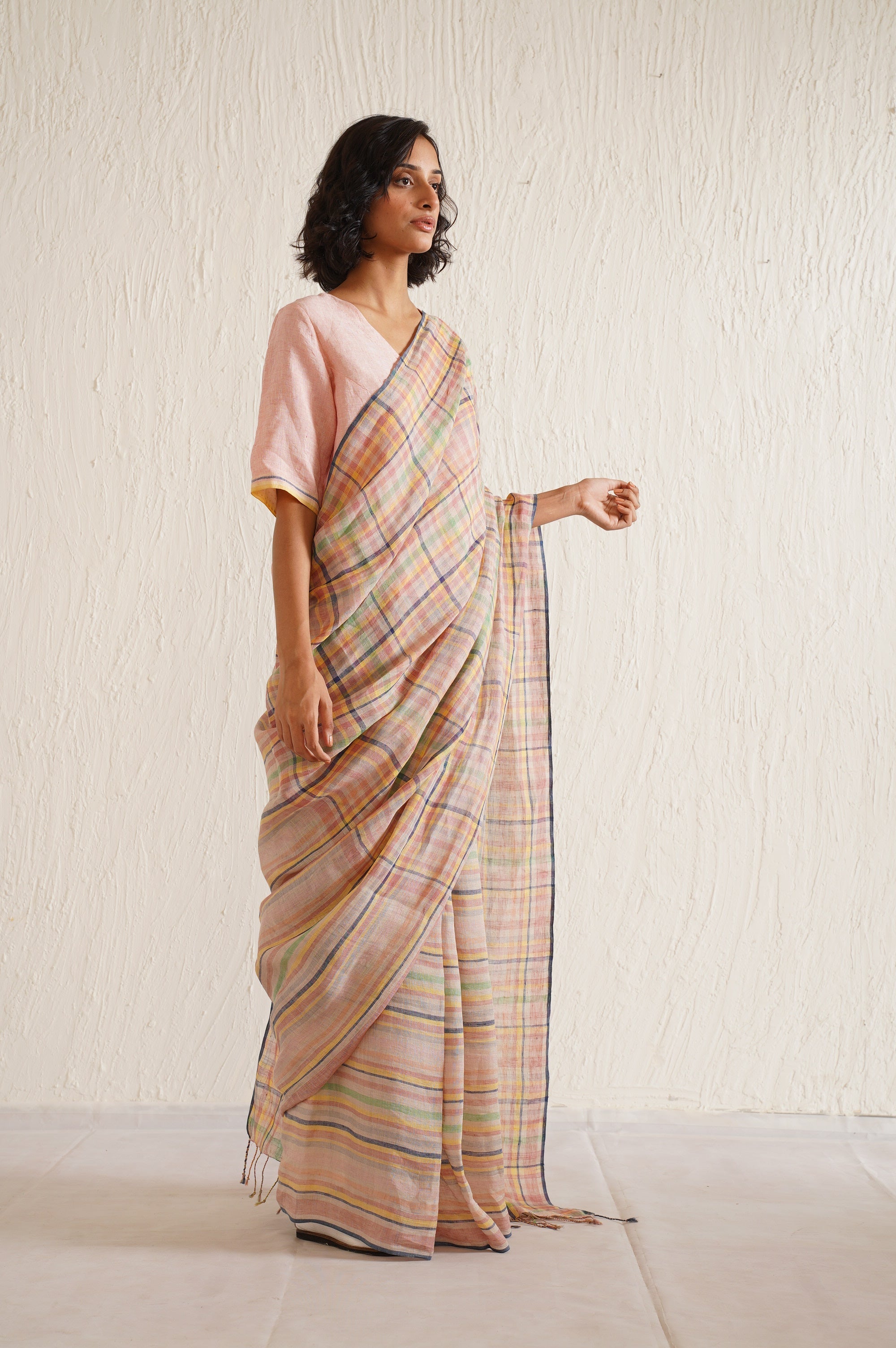 MULTICOLOR CHECK SAREE