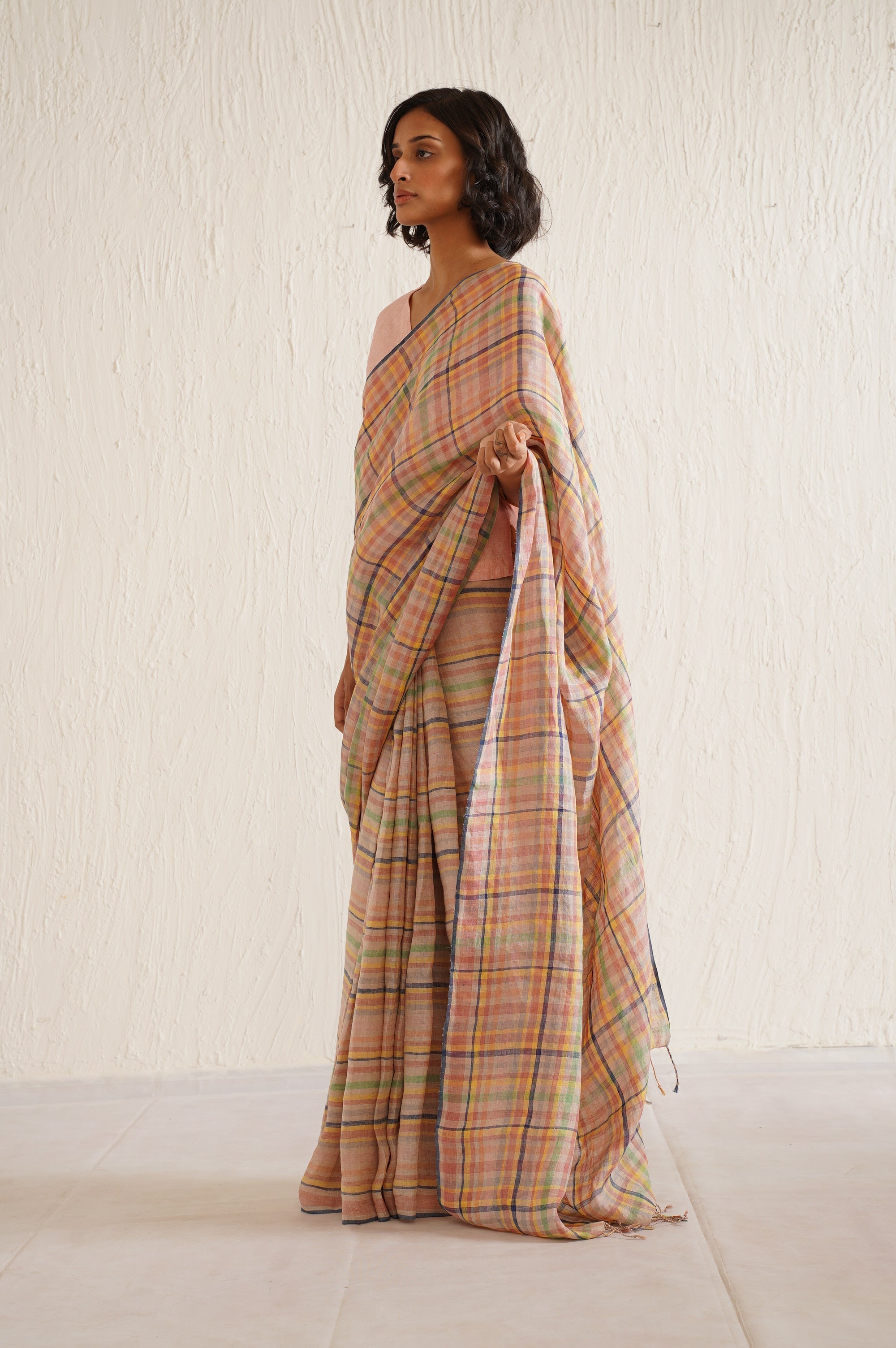 MULTICOLOR CHECK SAREE