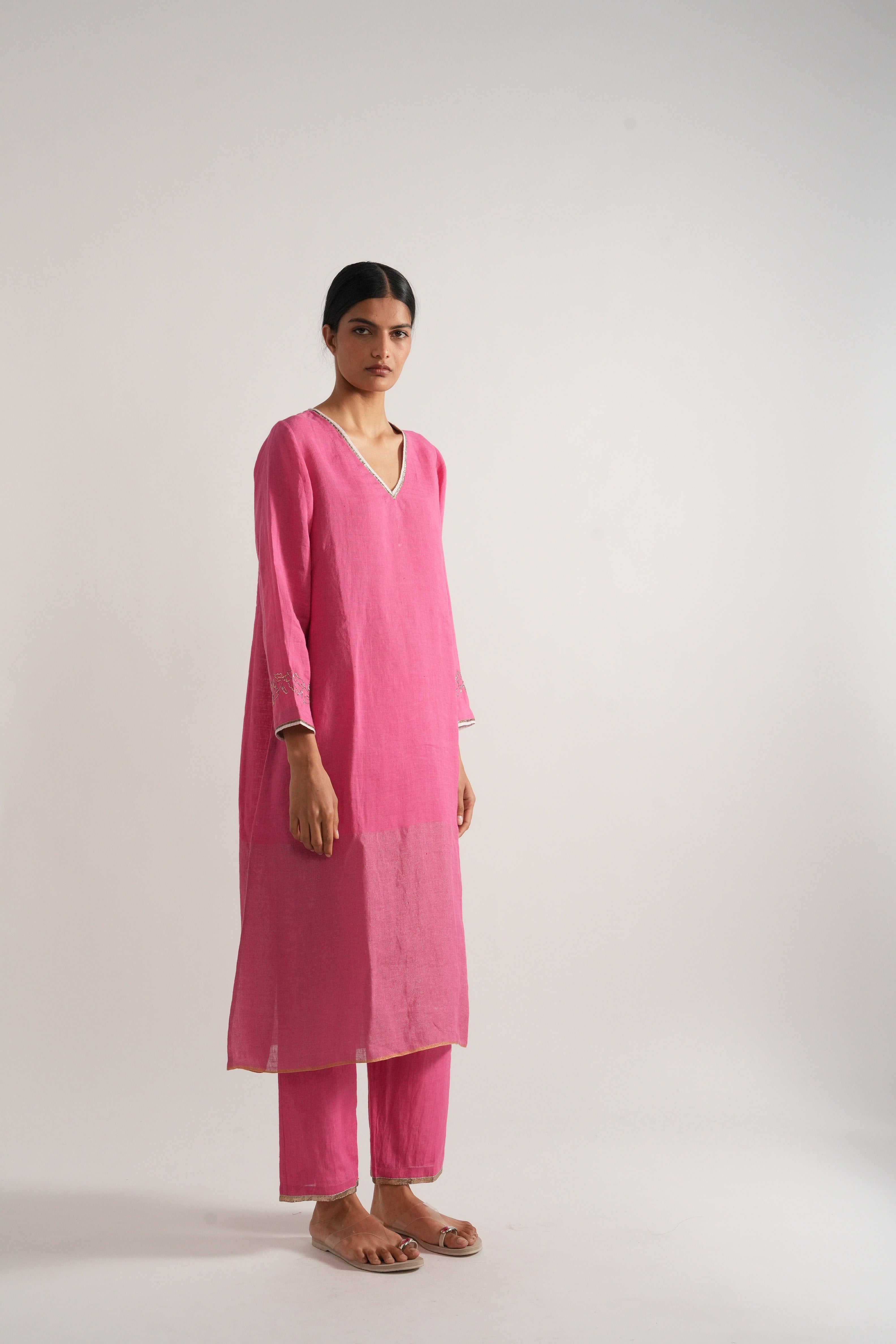 V NECK ORANE SET