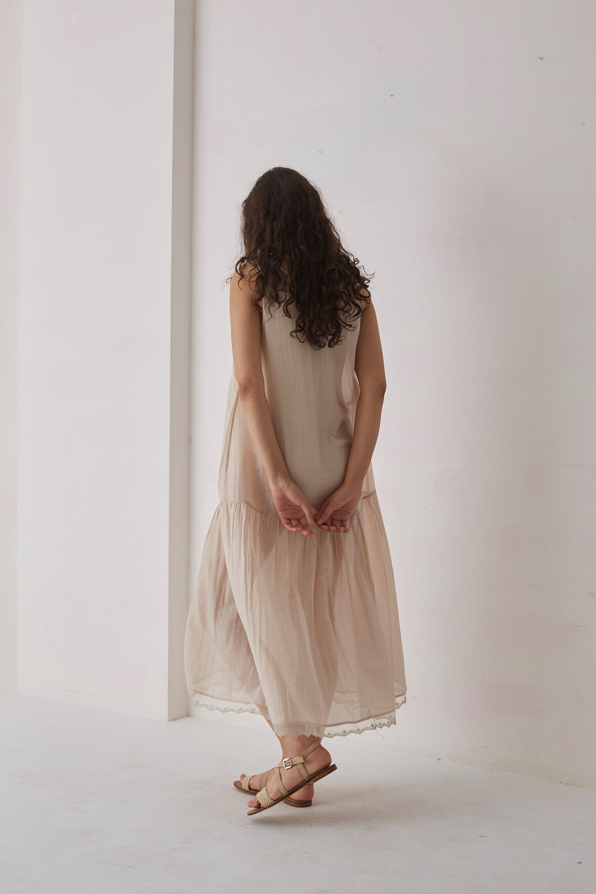 COTTON SILK UNDERLAYER WITH ORGANZA