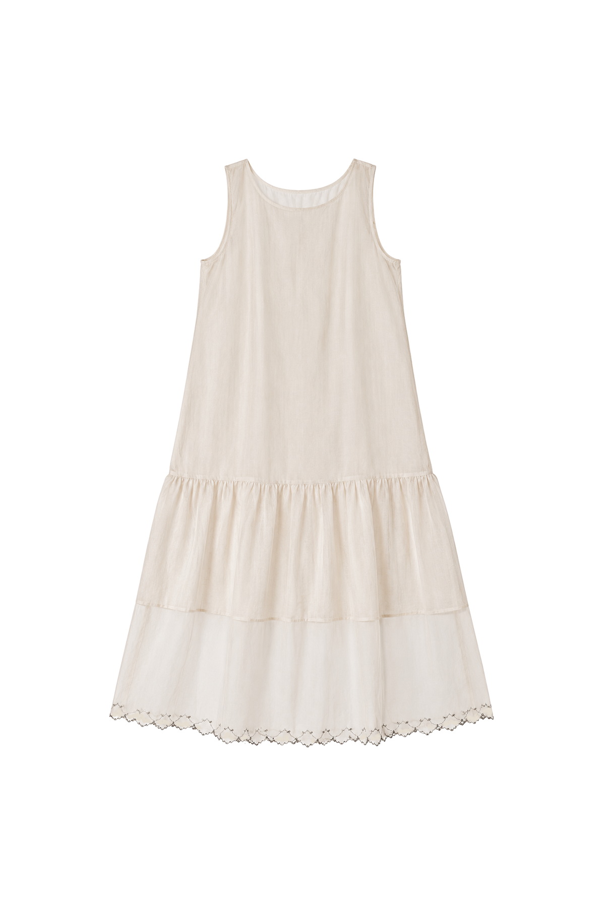 COTTON SILK UNDERLAYER WITH ORGANZA