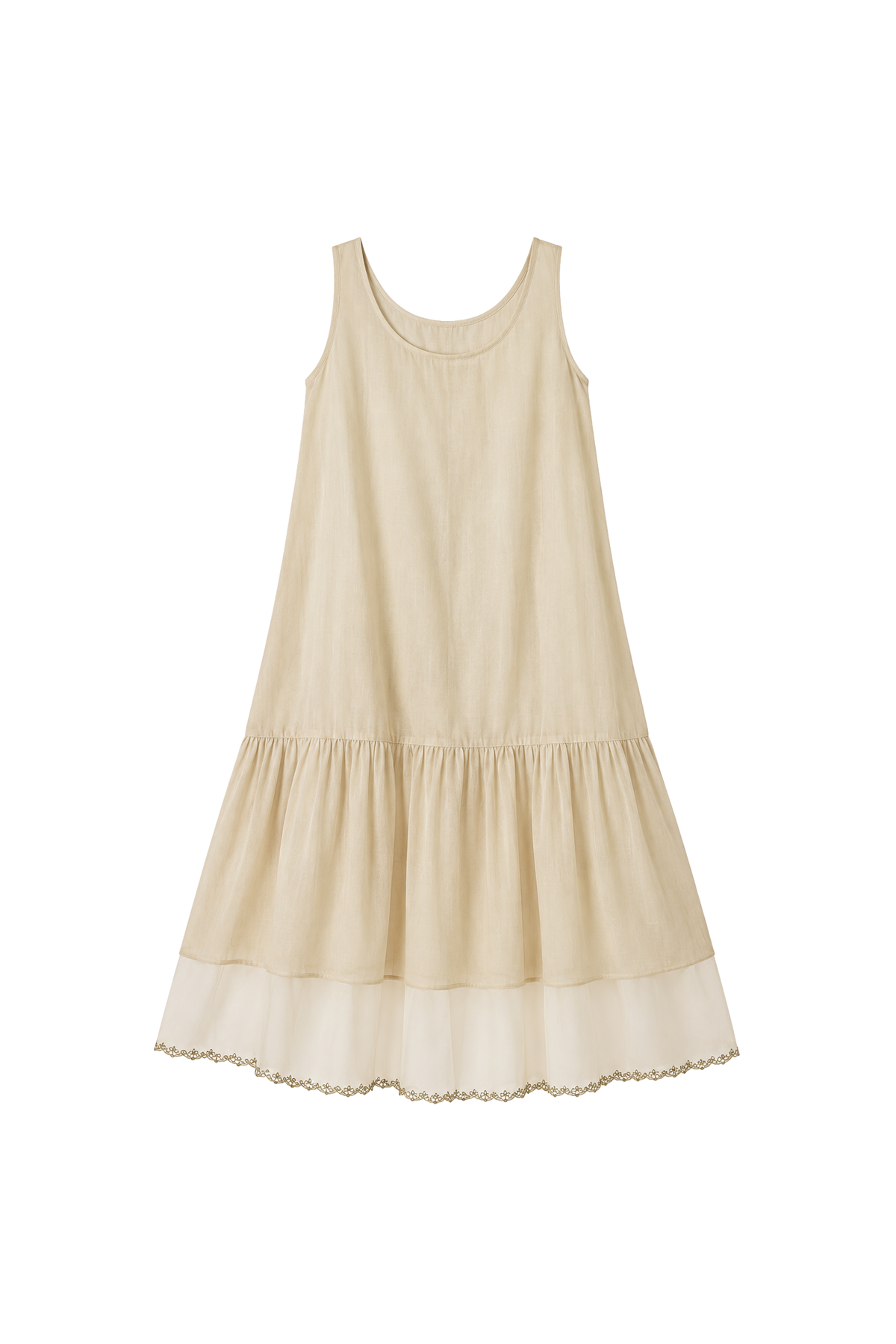 COTTON SILK UNDERLAYER WITH ORGANZA