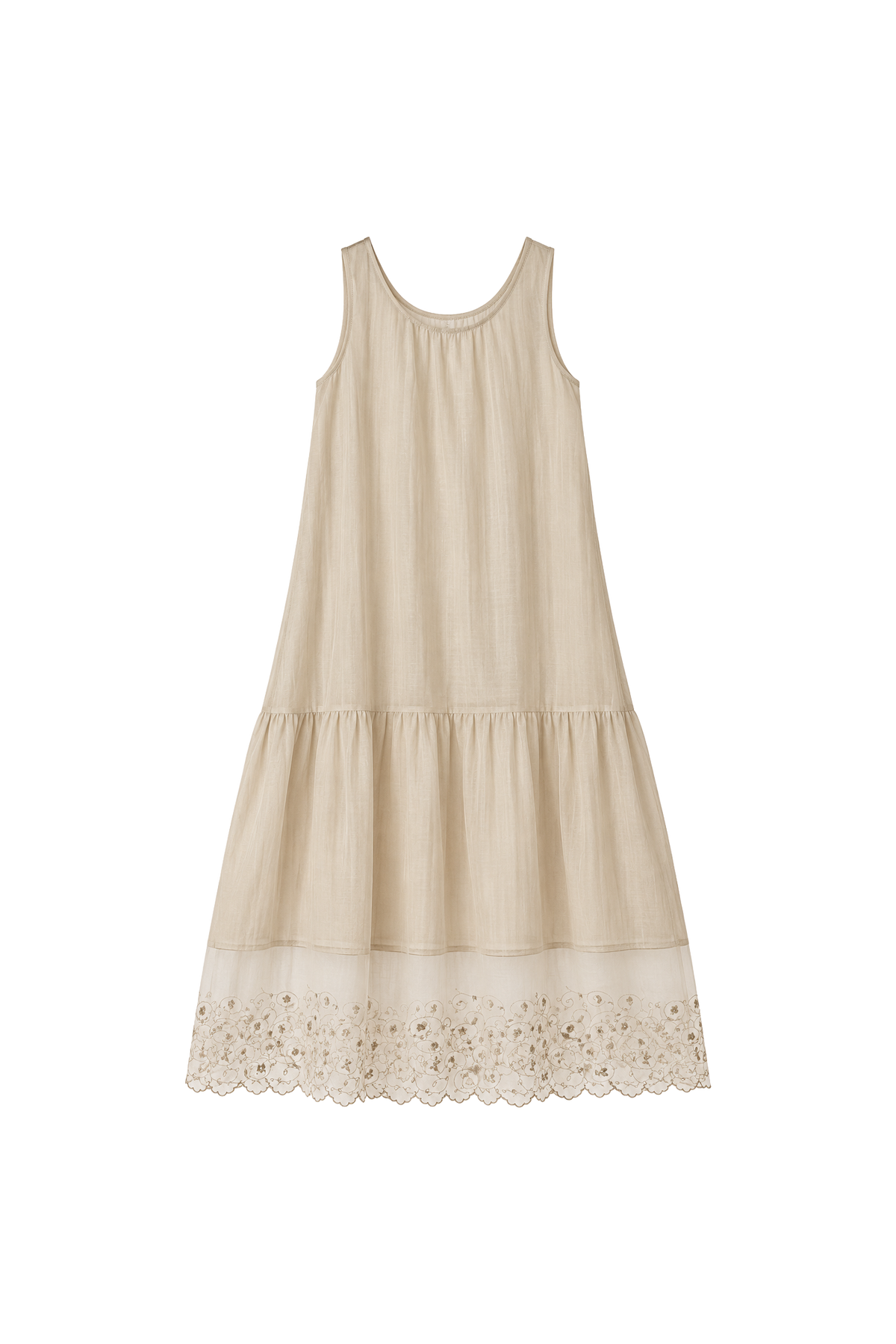 COTTON SILK UNDERLAYER WITH ORGANZA