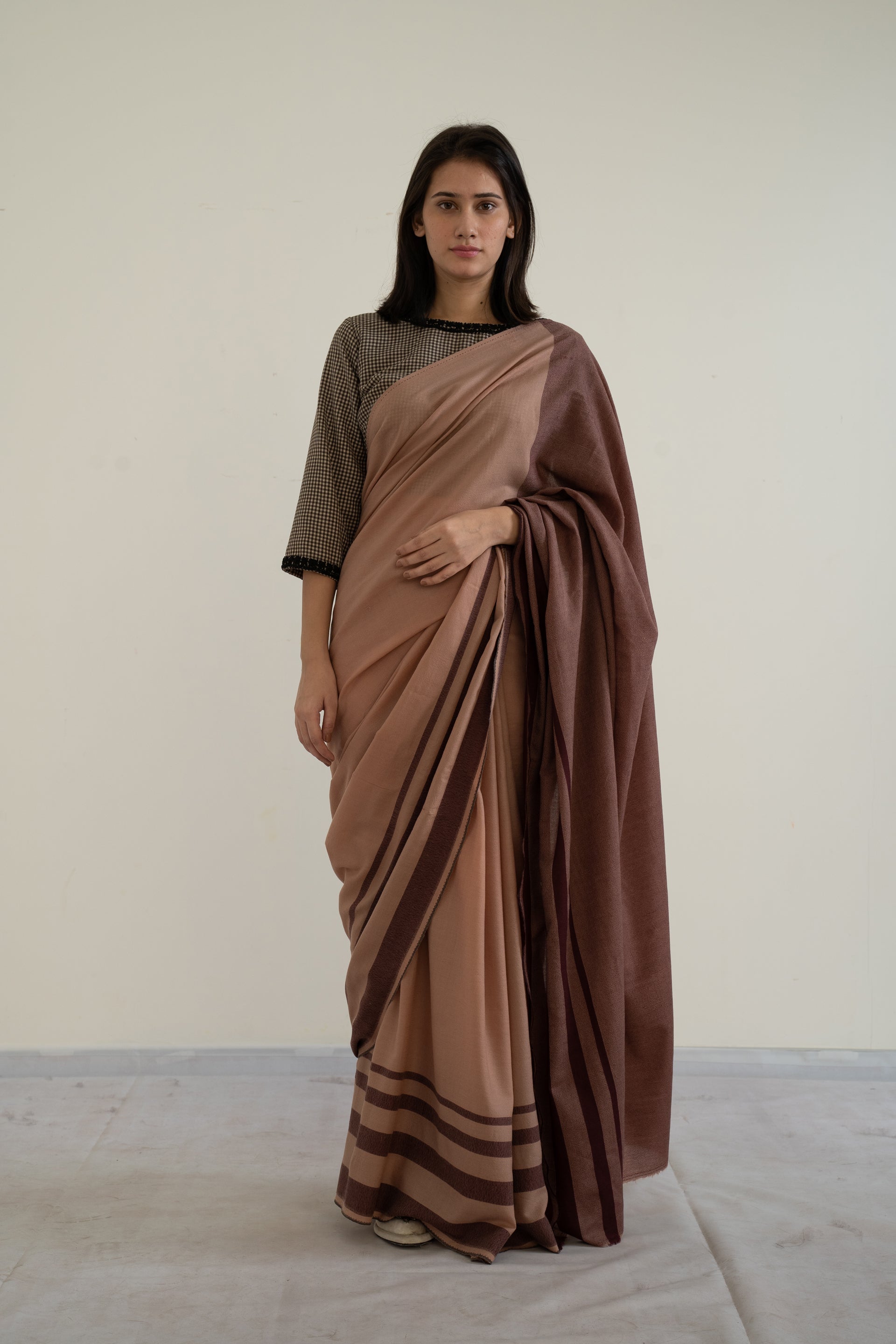 WOOLEN SAREE WITH STRIPES