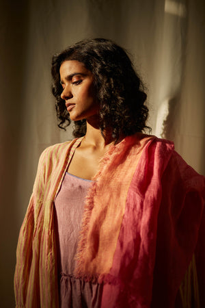 TWO-TONE LINEN STOLE