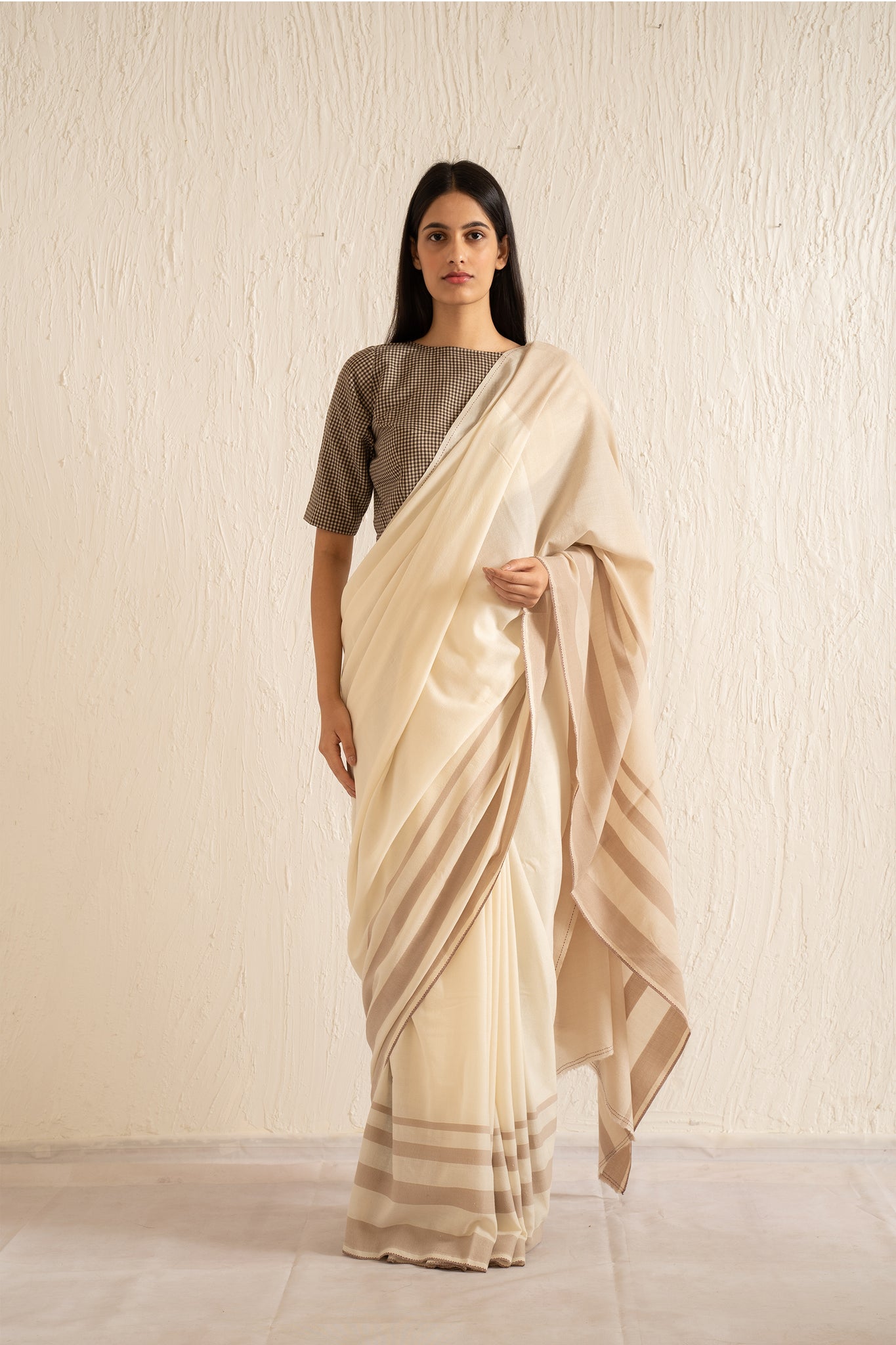 WOOLEN SAREE WITH STRIPES