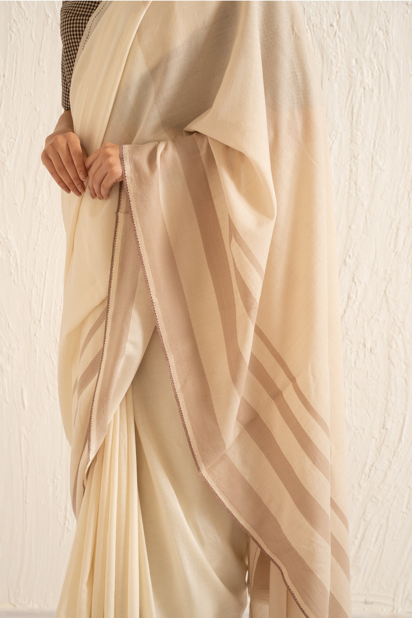 WOOLEN SAREE WITH STRIPES