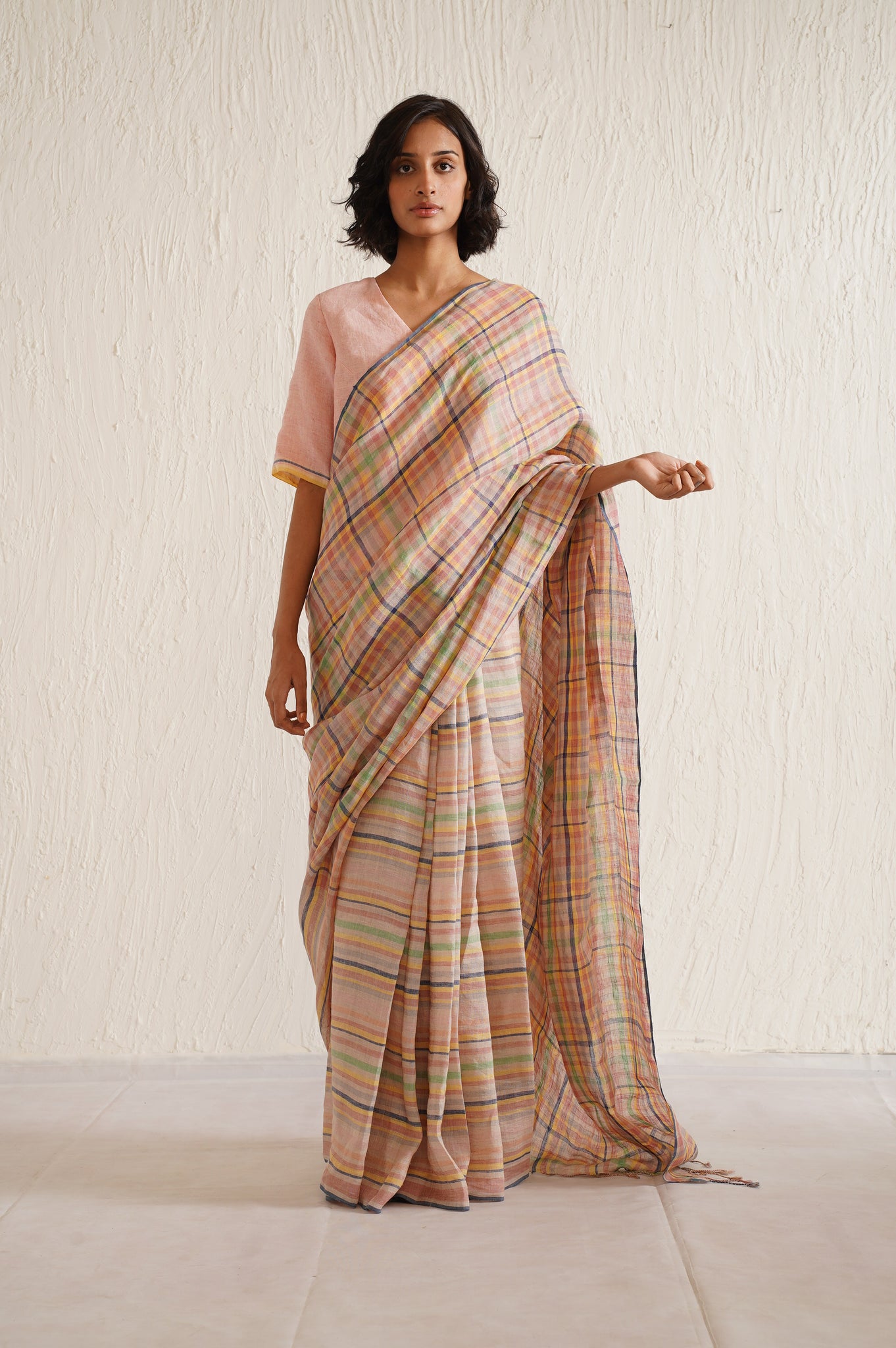 MULTICOLOR CHECK SAREE