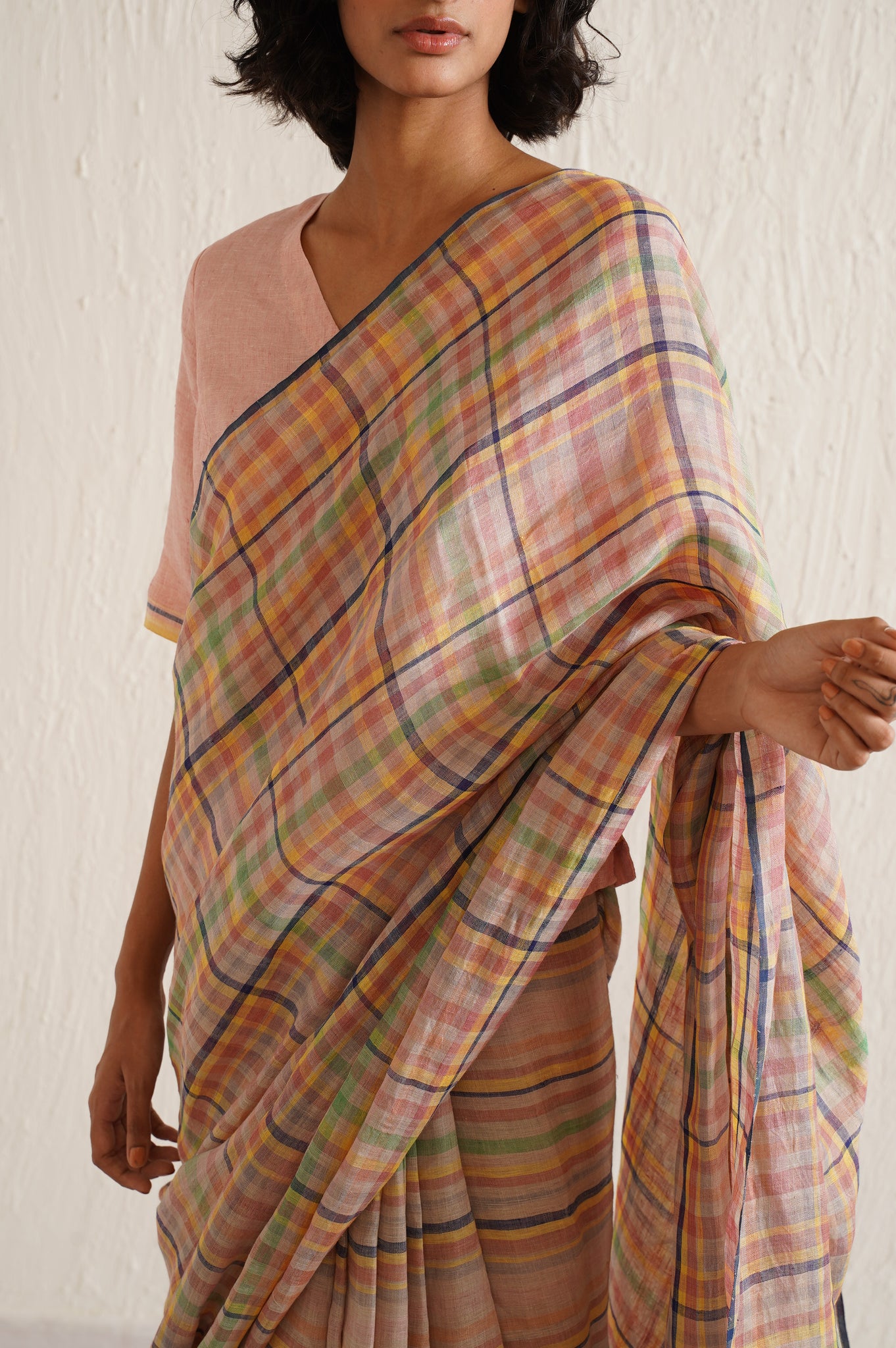 MULTICOLOR CHECK SAREE