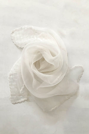 SILK ORGANZA STOLE WITH EMBROIDERY